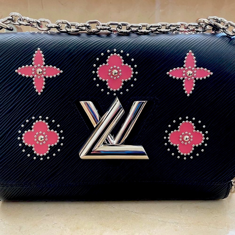 LOUIS VUITTON Twist MM EPI Handbag Black